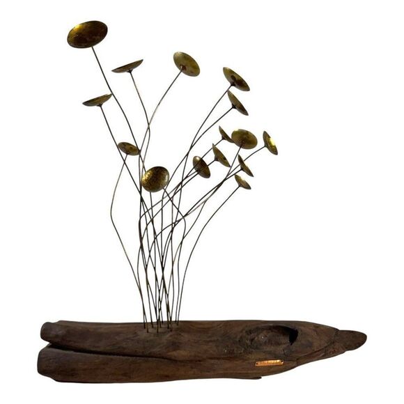 Mid-Century Modern Brutalist Driftwood & Metal Sculpture - Picture 1 of 11